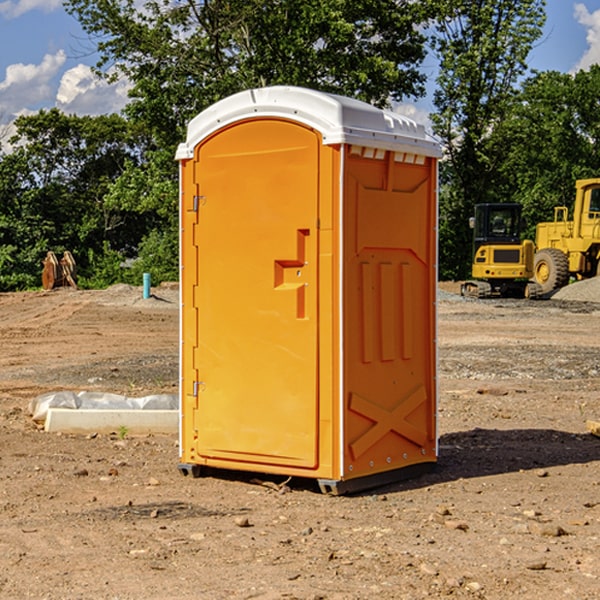 how often are the portable restrooms cleaned and serviced during a rental period in Gilbertville